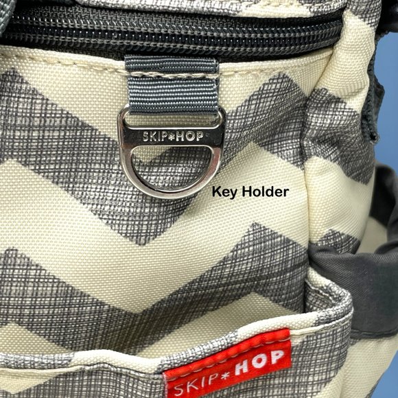 SKIP HOP Gray Chevron Diaper‎ Messenger Duo Signature Bag Tote Stroller Shoulder - Picture 11 of 11